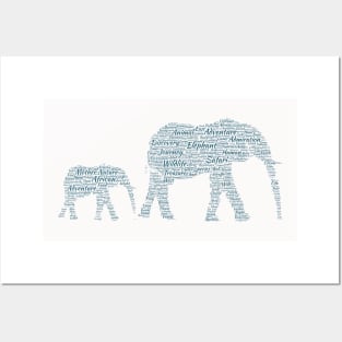 Elephant Animal Wildlife Text Word Cloud Posters and Art